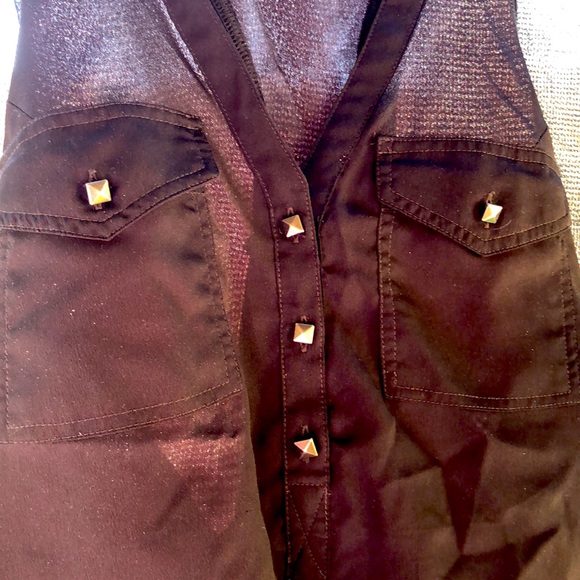 Rock & Republic black satin type material tank top. Size XS. Very cute - Picture 3 of 3